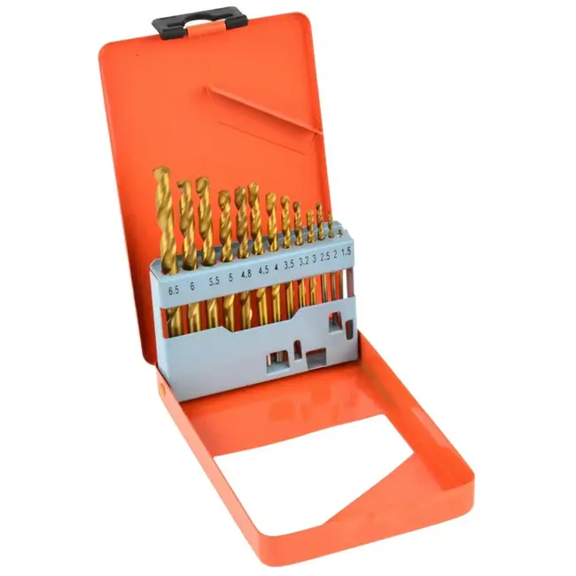 GEKO Titanium gecoate metaalborenset - 13-delig - 1,5-6,5 mm - HSS staal