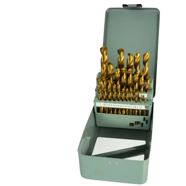GEKO 28-delige metaalborenset - titanium coating - HSS staal - 1,5-13 mm - metaalbox
