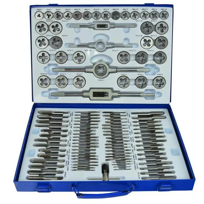 GEKO 110-delige metrische tap- en snijset - M2-M18 - Inclusief metalen koffer