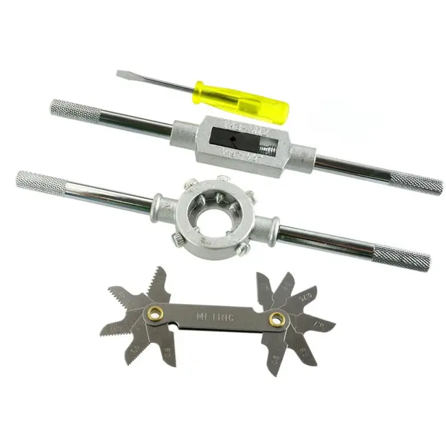 GEKO Taps en snijplaten set - M3-M12 - 32-delig - Hoogwaardige staal - Inclusief accessoires