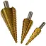 GEKO Set van 3 stapsboren - Titanium coating - 4-32 mm - Voor metaal en staal