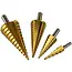 GEKO Stepboor set - Titanium coating - 4 stuks - Ø4-39 mm - HSS staal