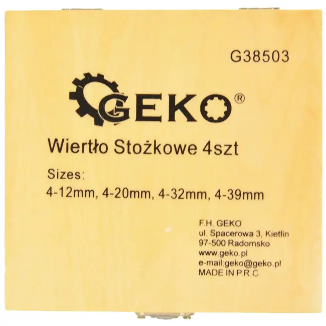 GEKO Stepboor set - Titanium coating - 4 stuks - Ø4-39 mm - HSS staal