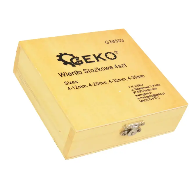 GEKO Stepboor set - Titanium coating - 4 stuks - Ø4-39 mm - HSS staal