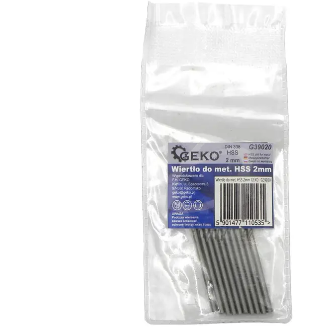 GEKO Metaalboor - HSS - Snel en Efficiënt - 2 mm - 10 stuks