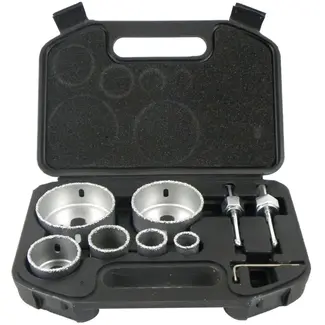GEKO Gatenzaagset - 6-delig - Carbide Coating - 22-73mm - Inclusief Koffer