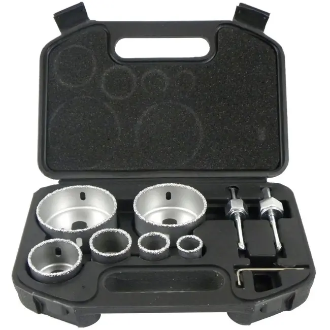 GEKO Gatenzaagset - 6-delig - Carbide Coating - 22-73mm - Inclusief Koffer
