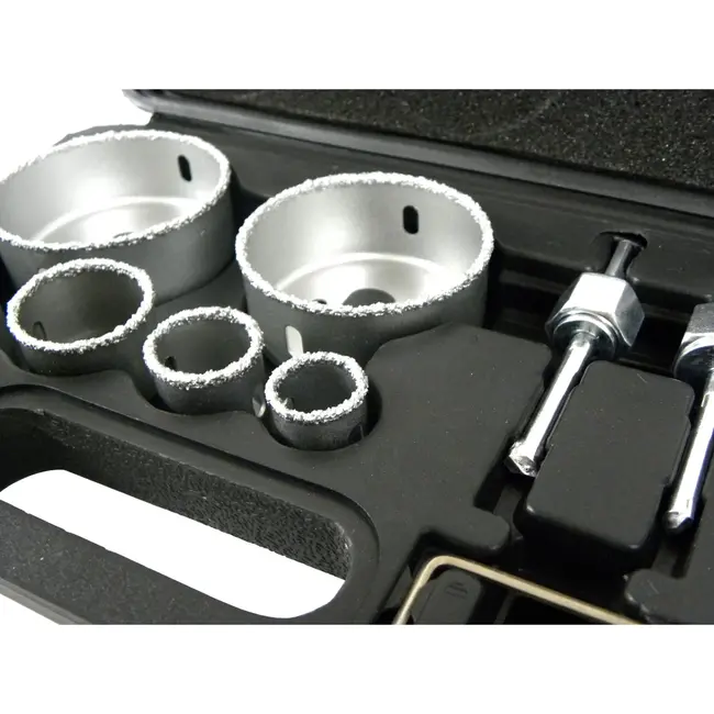 GEKO Gatenzaagset - 6-delig - Carbide Coating - 22-73mm - Inclusief Koffer