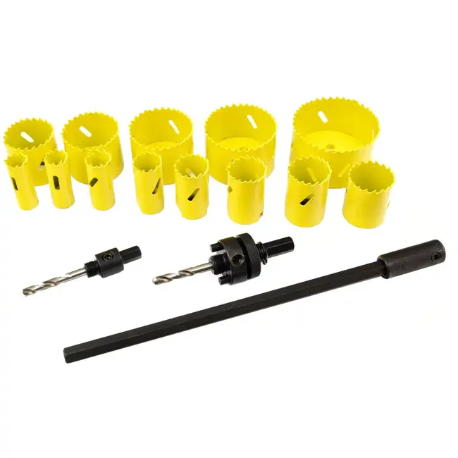 GEKO Bimetalen gatenzaagset - 17-delig - Voor metaal en hout - Inclusief aluminium koffer