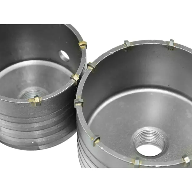 GEKO Hollow drill set - veelzijdige maten - inclusief adapters - 9-delig