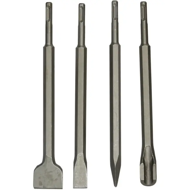 GEKO Beitelset - SDS Plus - 4-delig - 250 mm - Duurzame Staalconstructie