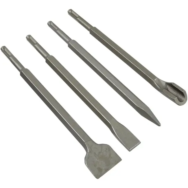 GEKO Beitelset - SDS Plus - 4-delig - 250 mm - Duurzame Staalconstructie