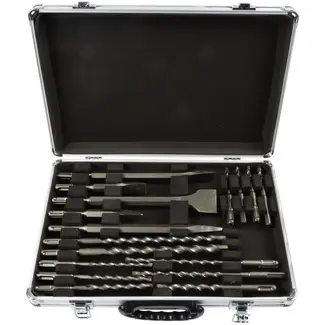 GEKO Boor- en beitelset - SDS PLUS - 17-delig - Inclusief opbergkoffer