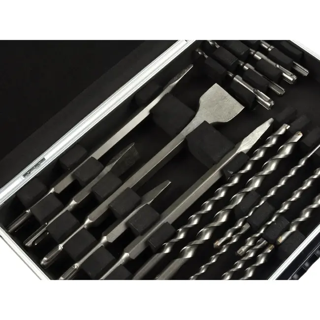 GEKO Boor- en beitelset - SDS PLUS - 17-delig - Inclusief opbergkoffer