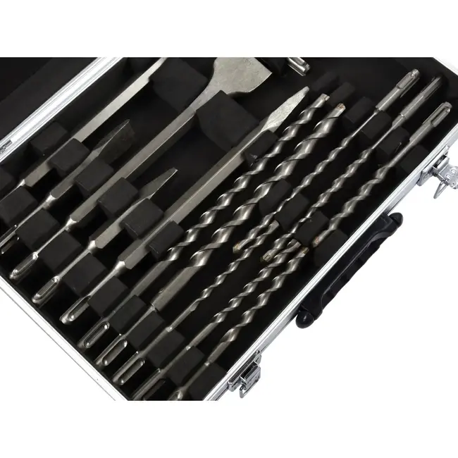 GEKO Boor- en beitelset - SDS PLUS - 17-delig - Inclusief opbergkoffer