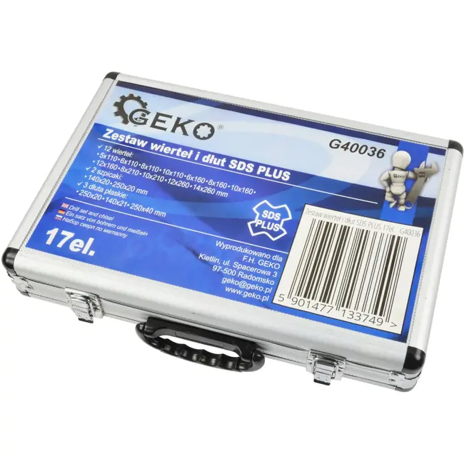 GEKO Boor- en beitelset - SDS PLUS - 17-delig - Inclusief opbergkoffer