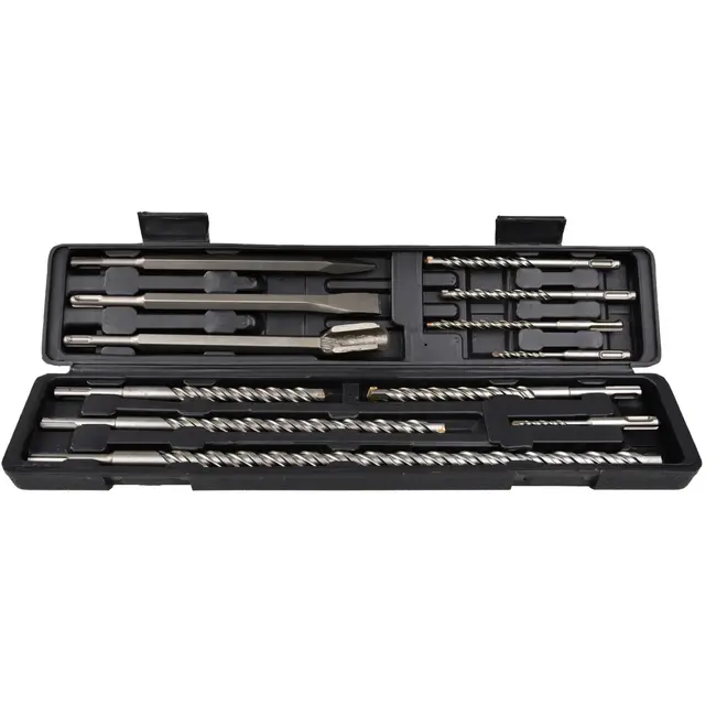 GEKO SDS Plus boor- en beitelset - 12-delig - Staal - Inclusief opbergkoffer