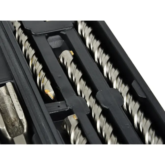 GEKO SDS Plus boor- en beitelset - 12-delig - Staal - Inclusief opbergkoffer