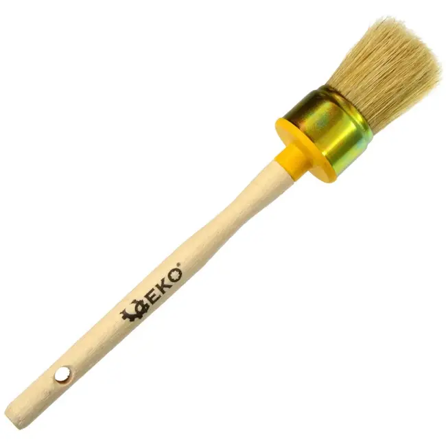 GEKO Ronde verfkwast - 100% natuurlijke haren - Houten handvat - 30 mm
