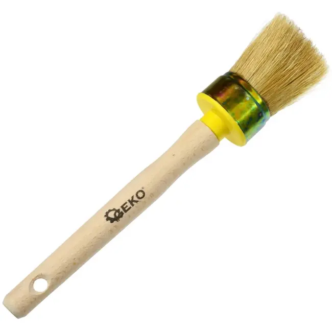 GEKO Ronde verfkwast - Natuurlijke haren - Houten handvat - 40 mm