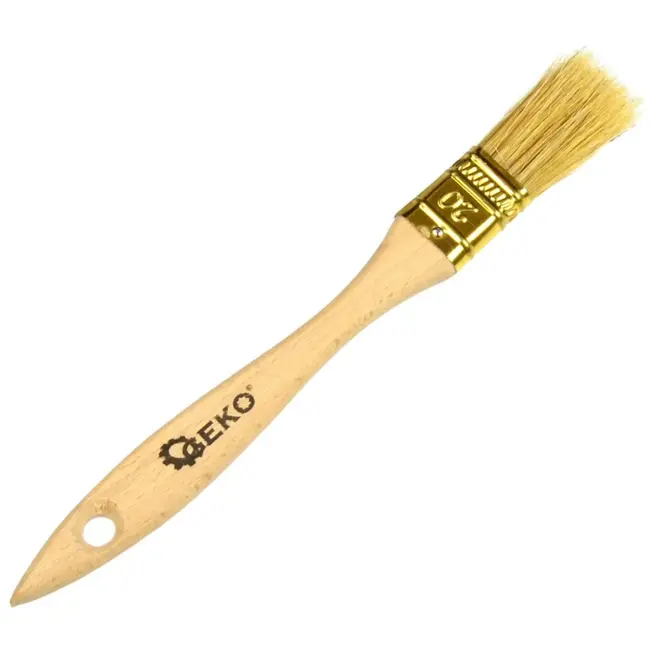 GEKO Platte verfkwast - Universeel - 20 mm - Houten handvat - Natuurlijke en synthetische haren