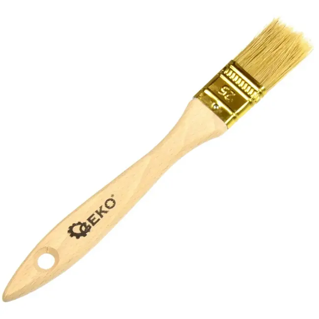 GEKO Platte kwast - Universeel - 25 mm - Houten handvat - Natuurlijke en synthetische haren