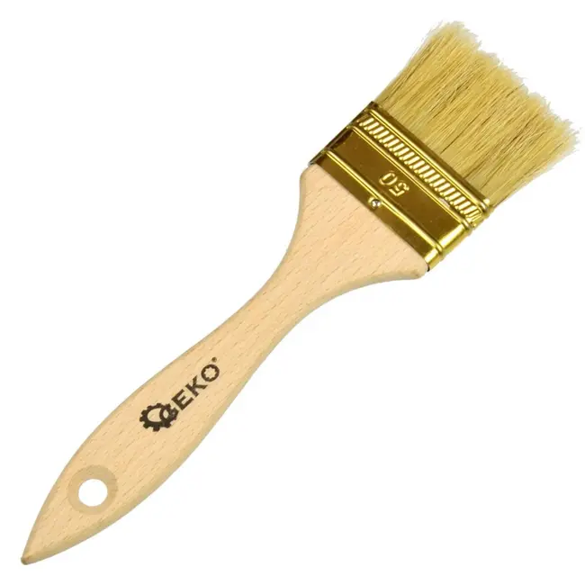 GEKO Platte verfkwast - 50 mm - Universeel gebruik - Houten handvat