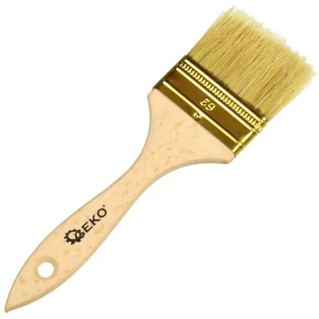 GEKO Platte verfkwast - 63 mm - Universeel gebruik - Houten handvat