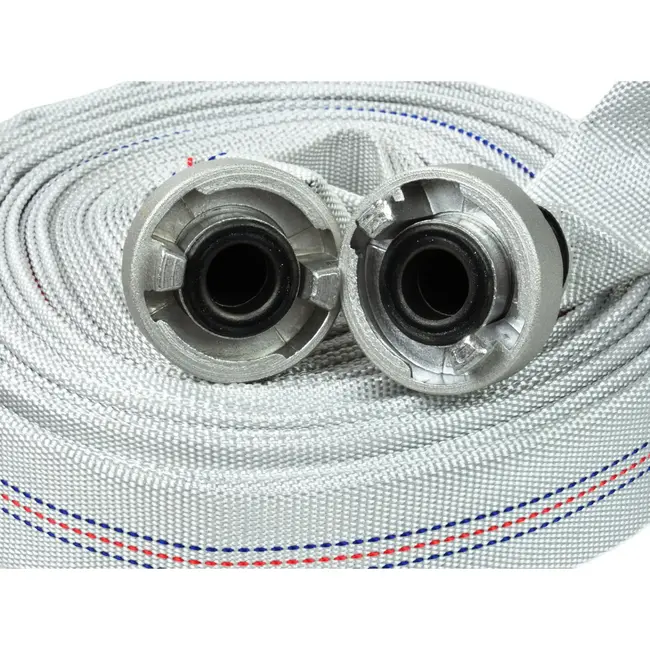 GEKO Brandweerslang - 20m - Snelkoppeling - 8 bar - Wit