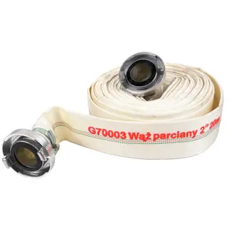 GEKO Brandweerslang - 20m - 52mm - 8 bar - Inclusief koppeling - Wit