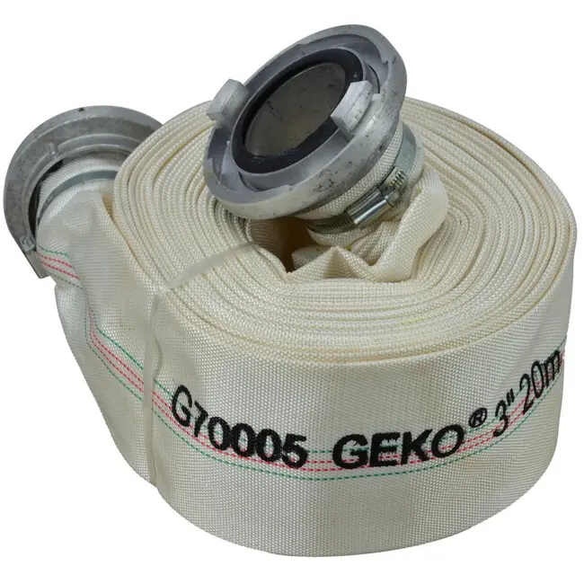 GEKO Brandwerende slang - 20 m - 8 bar - 3 inch - PVC binnenzijde - Met koppeling