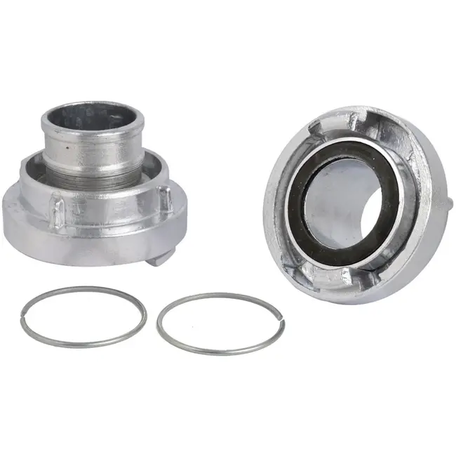 GEKO Adaptor voor brandweerslang - 52 mm - Aluminium - Corrosiebestendig - 2 stuks
