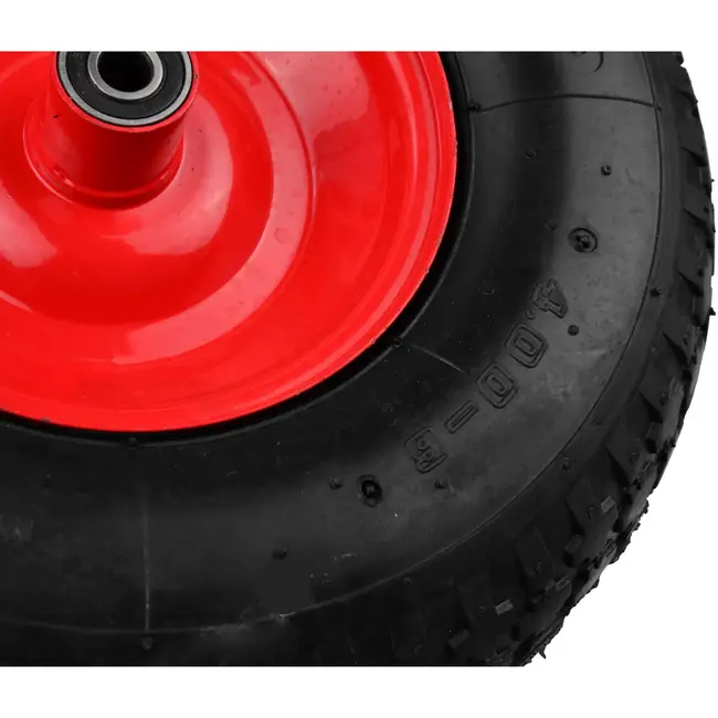 GEKO Rubberwiel voor kruiwagen - 90 kg draagkracht - 320 mm diameter - Met as inbegrepen