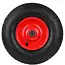 GEKO Rubberwiel voor kruiwagen - 90 kg draagkracht - 320 mm diameter - Met as inbegrepen