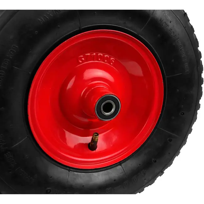 GEKO Rubberwiel voor kruiwagen - 90 kg draagkracht - 320 mm diameter - Met as inbegrepen