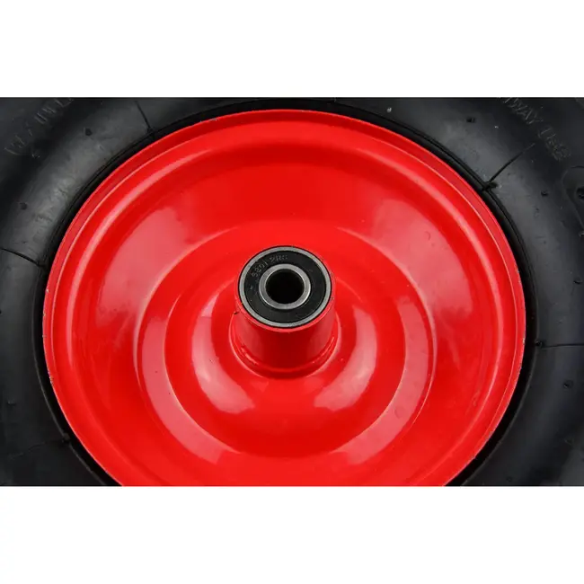 GEKO Rubberwiel voor kruiwagen - 90 kg draagkracht - 320 mm diameter - Met as inbegrepen