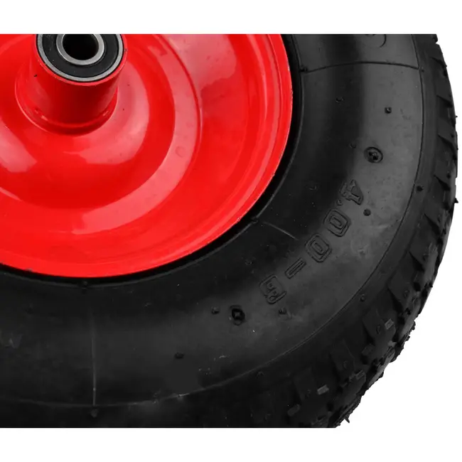 GEKO Rubberwiel voor kruiwagen - 90 kg draagkracht - 320 mm diameter - Met as inbegrepen