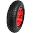GEKO Rubberwiel - 100 kg draagkracht - Rode velg - Voor kruiwagens en karren