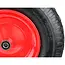 GEKO Rubberwiel - 100 kg draagkracht - Rode velg - Voor kruiwagens en karren