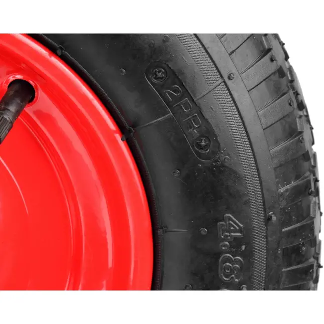 GEKO Rubberwiel - 100 kg draagkracht - Rode velg - Voor kruiwagens en karren