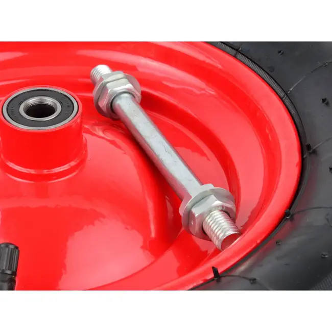 GEKO Rubberwiel - 100 kg draagkracht - Rode velg - Voor kruiwagens en karren