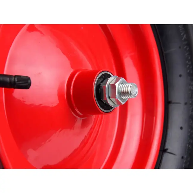 GEKO Rubberwiel - 100 kg draagkracht - Rode velg - Voor kruiwagens en karren