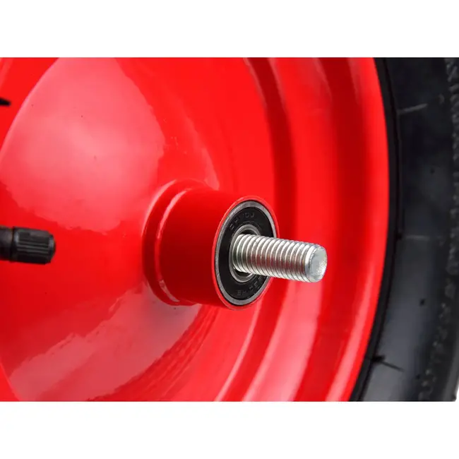 GEKO Rubberwiel - 100 kg draagkracht - Rode velg - Voor kruiwagens en karren