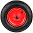 GEKO Rubberwiel - 100 kg draagkracht - Rode velg - Voor kruiwagens en karren