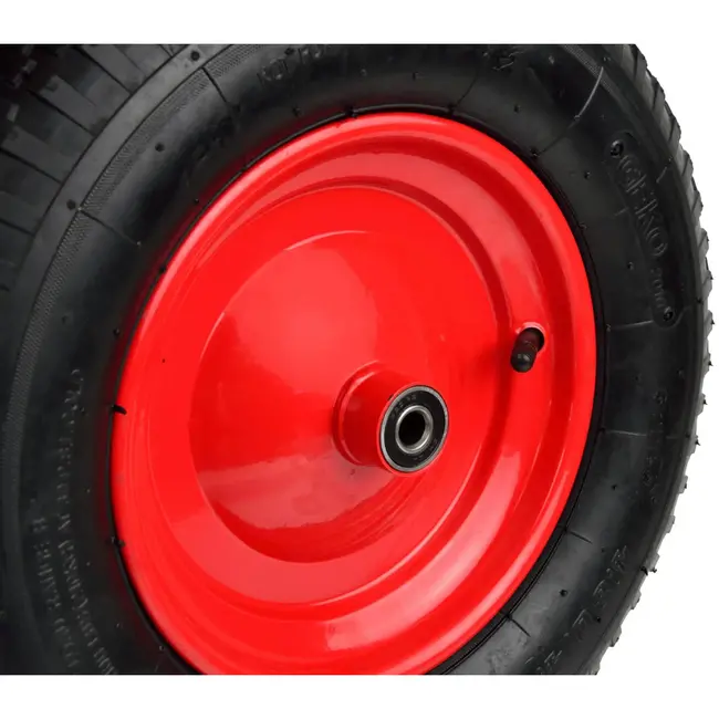 GEKO Rubberwiel - 100 kg draagkracht - Rode velg - Voor kruiwagens en karren