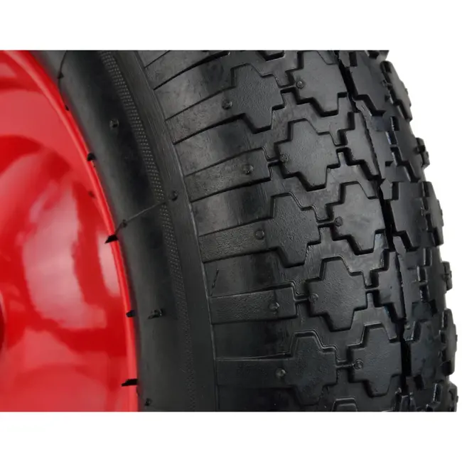 GEKO Rubberwiel - 100 kg draagkracht - Rode velg - Voor kruiwagens en karren