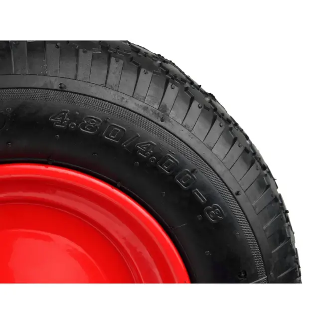 GEKO Rubberwiel - 100 kg draagkracht - Rode velg - Voor kruiwagens en karren