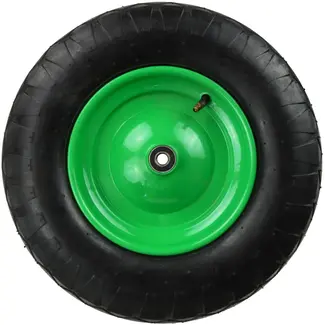 GEKO Rubberwiel - 4.00-8 - Groene Velg - 4 Lagen - Voor Kruiwagens