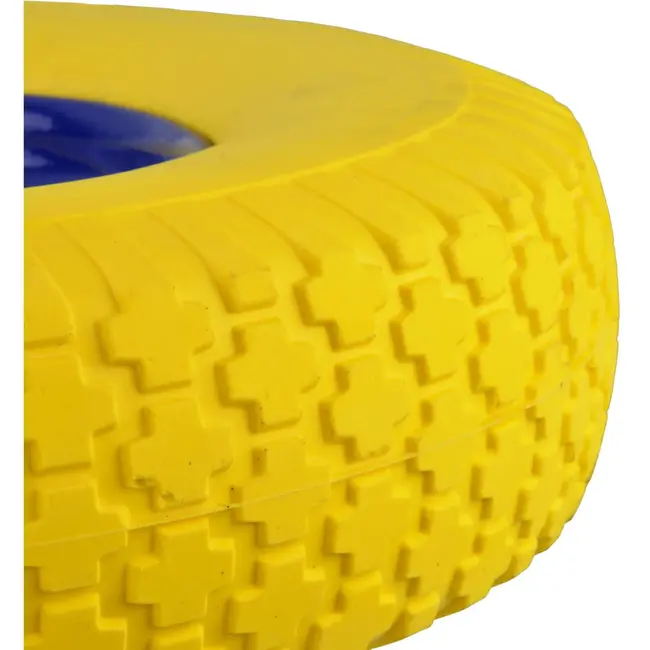 GEKO Trolleywiel - Massief PU - Versterkte Stalen Velg - 390 mm - Inclusief As