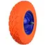 GEKO Oranje PU wiel - 4.00-8 - Blauw velg - 100 kg draagvermogen - Massief en duurzaam